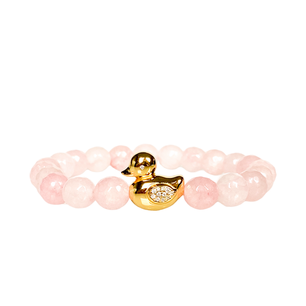 DUCK ON ROSE JADE ELASTIC BRACELET