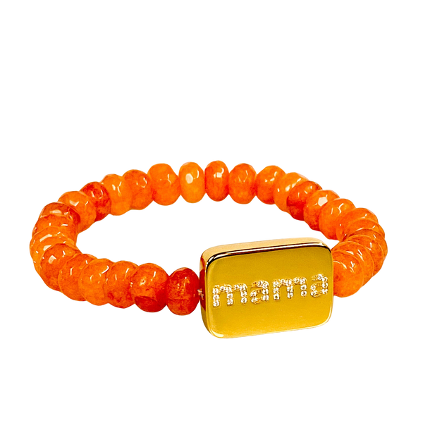 MAMA ON GOLDEN POPPY JADE ELASTIC BRACELET