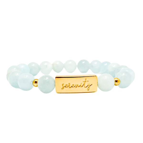 SERENITY ON AQUAMARINE ELASTIC BRACELET