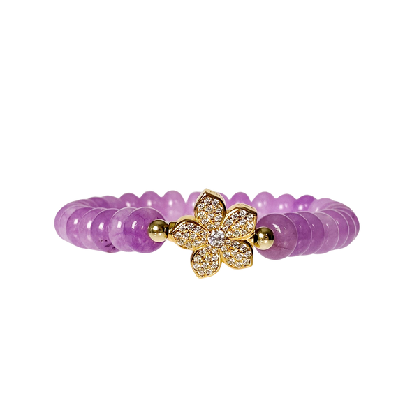 HIBISCUS ON FIRST BLOOM JADE ELASTIC BRACELET