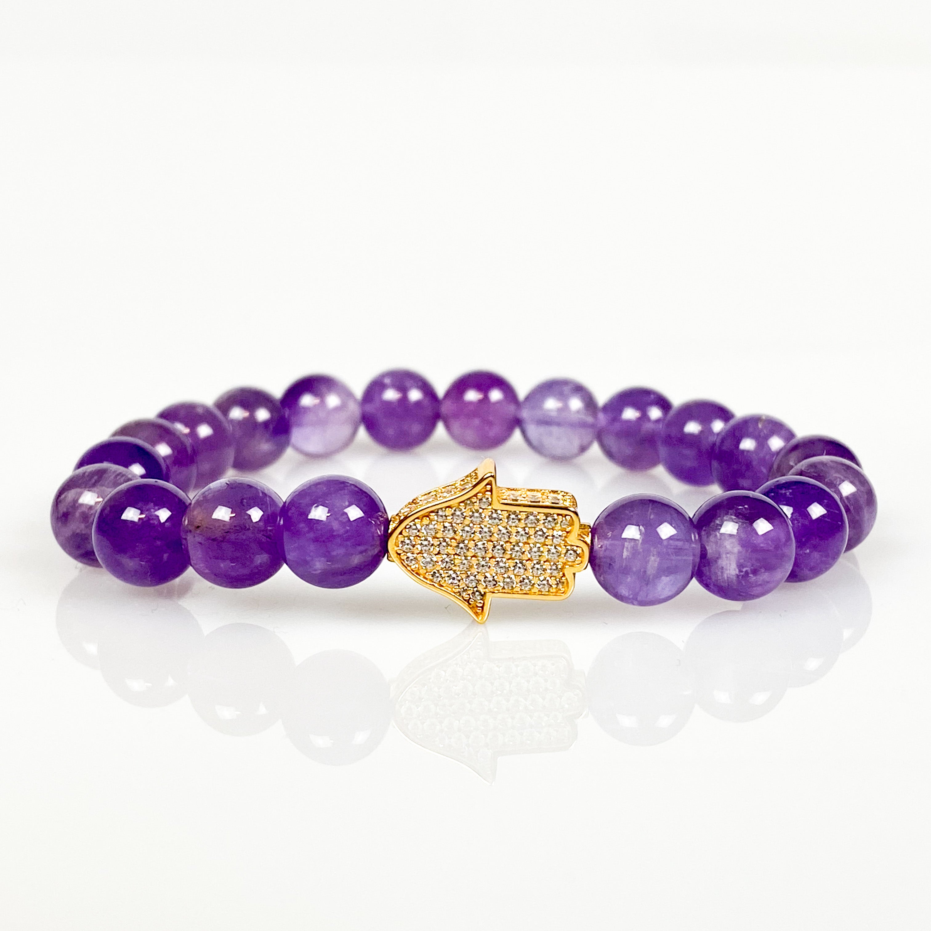 Hamsa on Amethyst