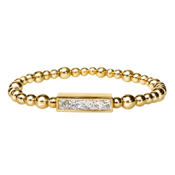 MINI PRINCESS BAR ON GOLD FILLED BEAD BRACELET