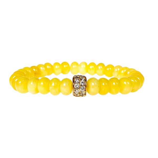 RONDELLE ON BUTTERCUP JADE ELASTIC BRACELET