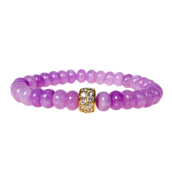 RONDELLE ON FIRST BLOSSOM JADE ELASTIC BRACELET
