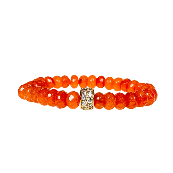 RONDELLE ON GOLDEN POPPY JADE ELASTIC BRACELET