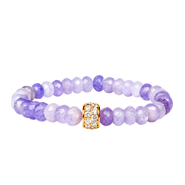 RONDELLE ON PURPLE ROSE JADE BRACELET
