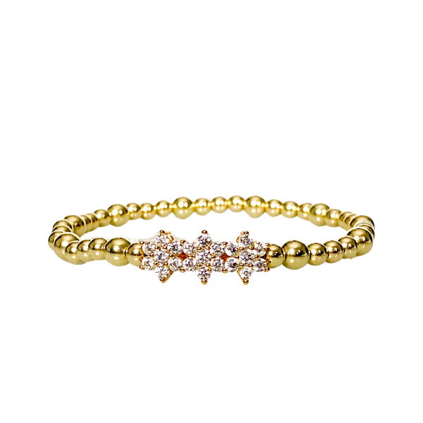 ROSITAS ON GOLD FILLED BEADS ELASTIC BRACELET