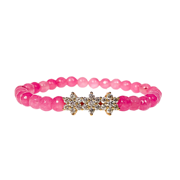 ROSITAS ON PINK LEMONADE JADE ELASTIC BRACELET