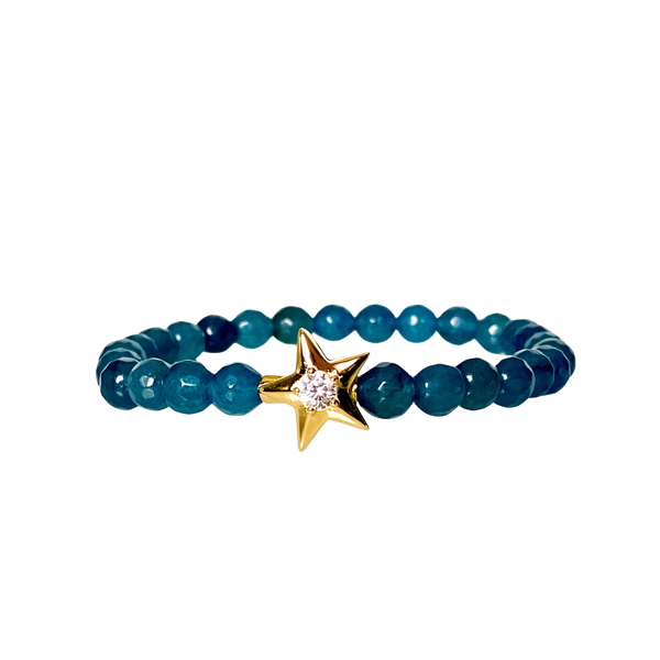 STAR ON ATLANTIC DEEP JADE ELASTIC BRACELET