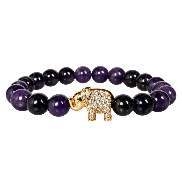 ELEPHANT ON AMETHYST BRACELET