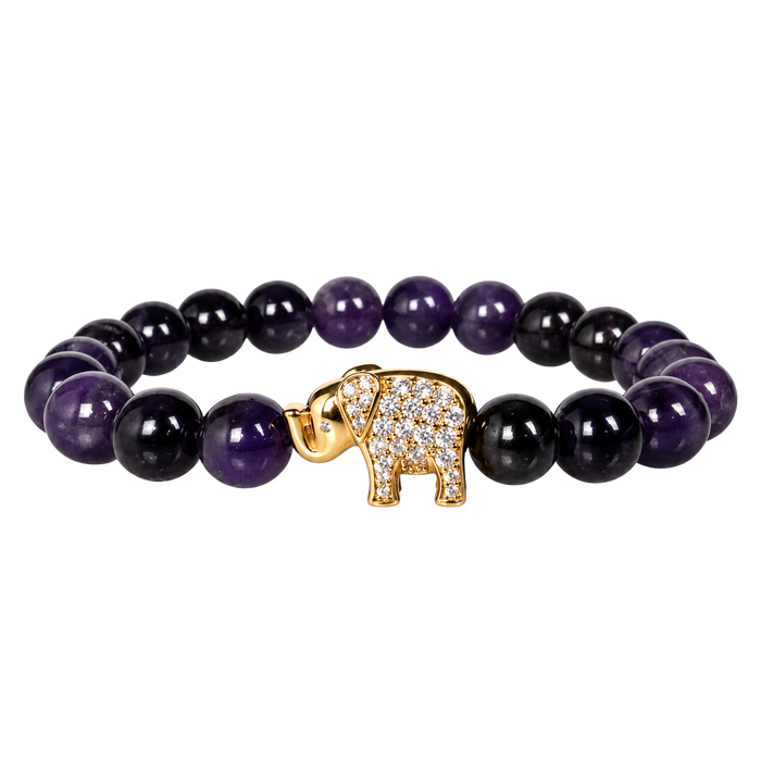 ELEPHANT ON AMETHYST BRACELET