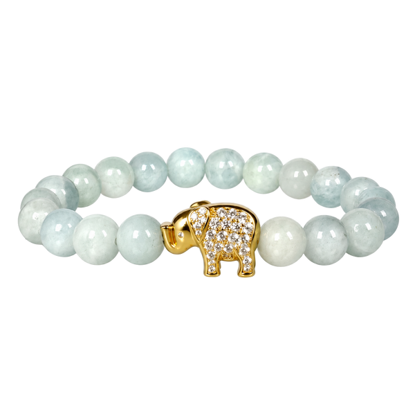 ELEPHANT ON AQUAMARINE BRACELET