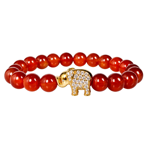 ELEPHANT ON CARNELIAN BRACELET