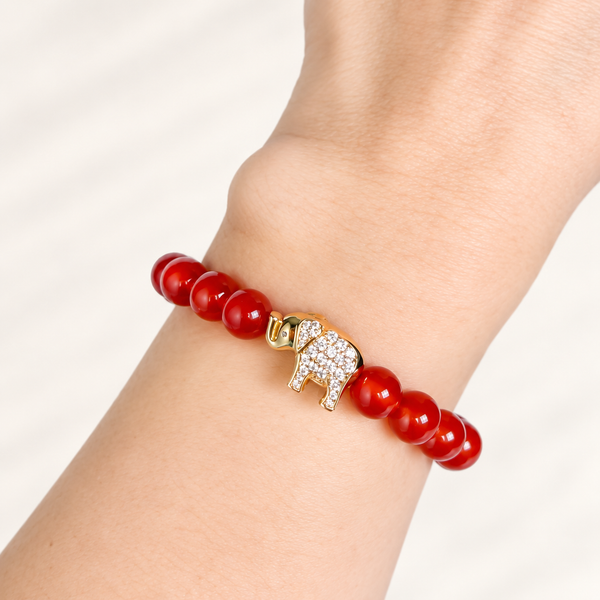 ELEPHANT ON CARNELIAN BRACELET