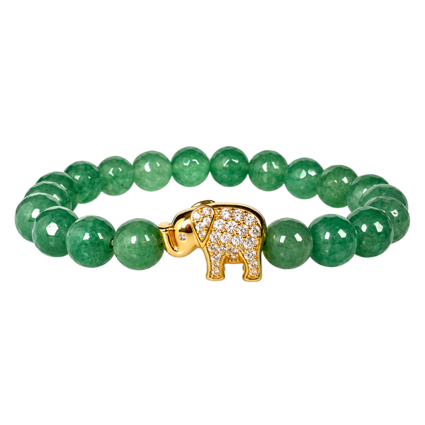 ELEPHANT ON GREEN AVENTURINE BRACELET