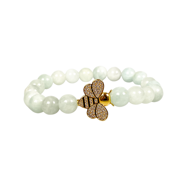 BEE ON AQUAMARINE ELASTIC BRACELET