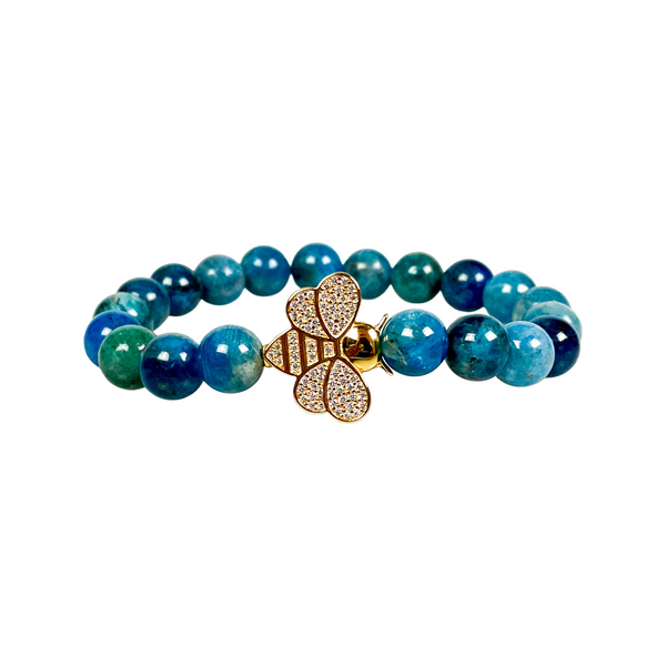 BEE ON APATITE ELASTIC BRACELET