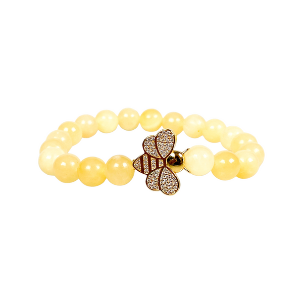 BEE ON HONEY ONYX ELASTIC BRACELET