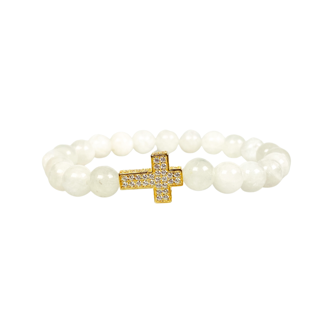 Cross on White Moonstone