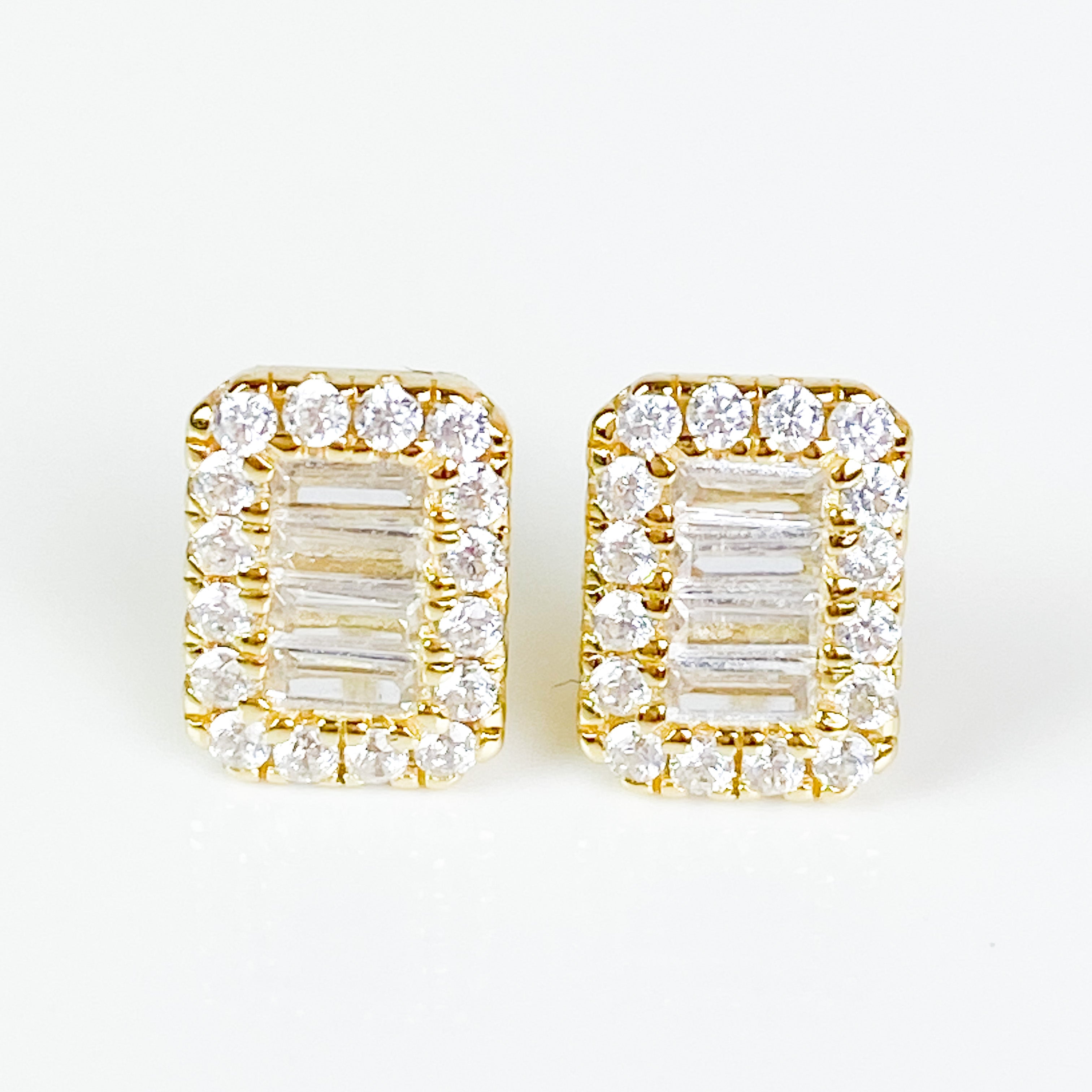 Baguette Rectangular  Studs