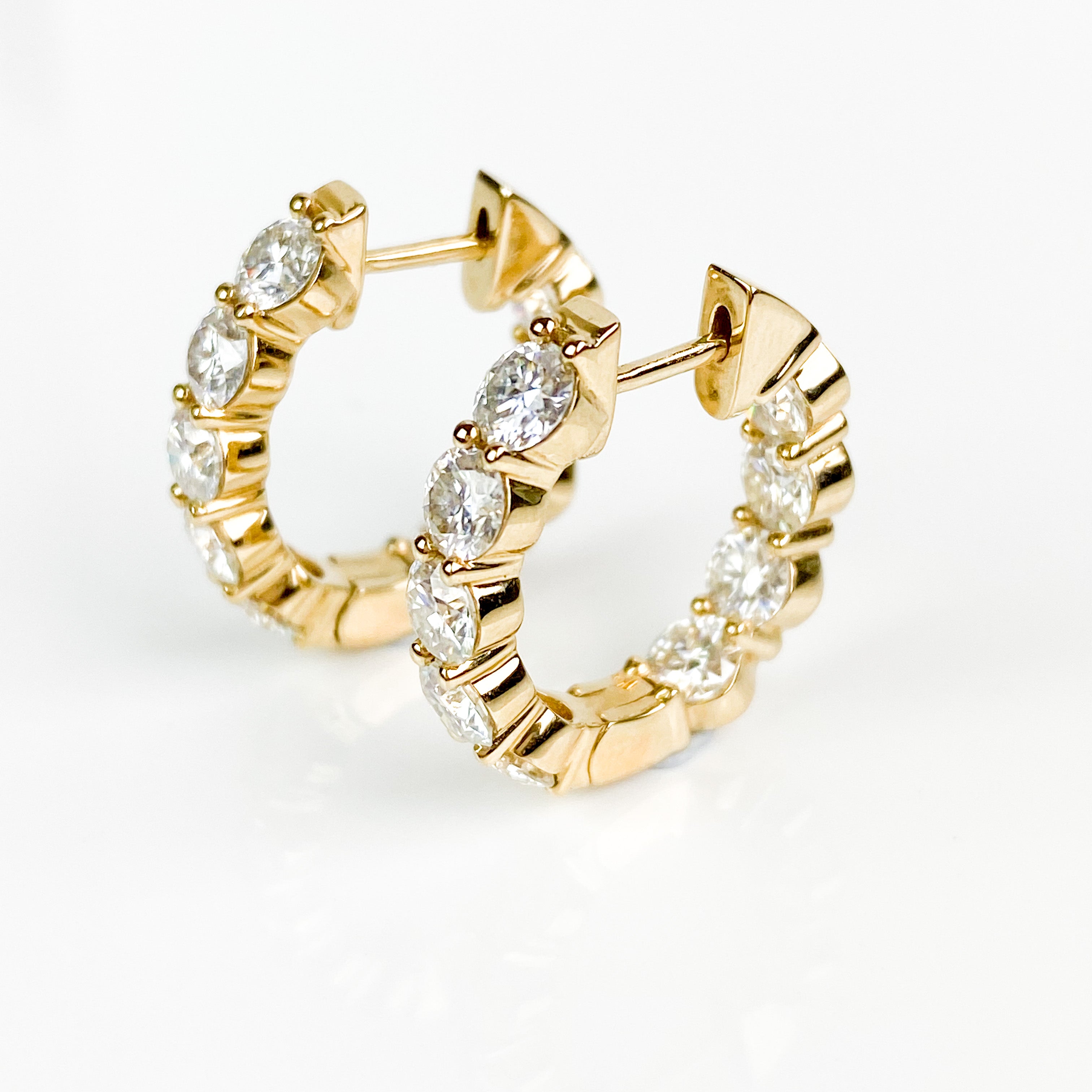 Inside Out Moissanite Hoop Earrings