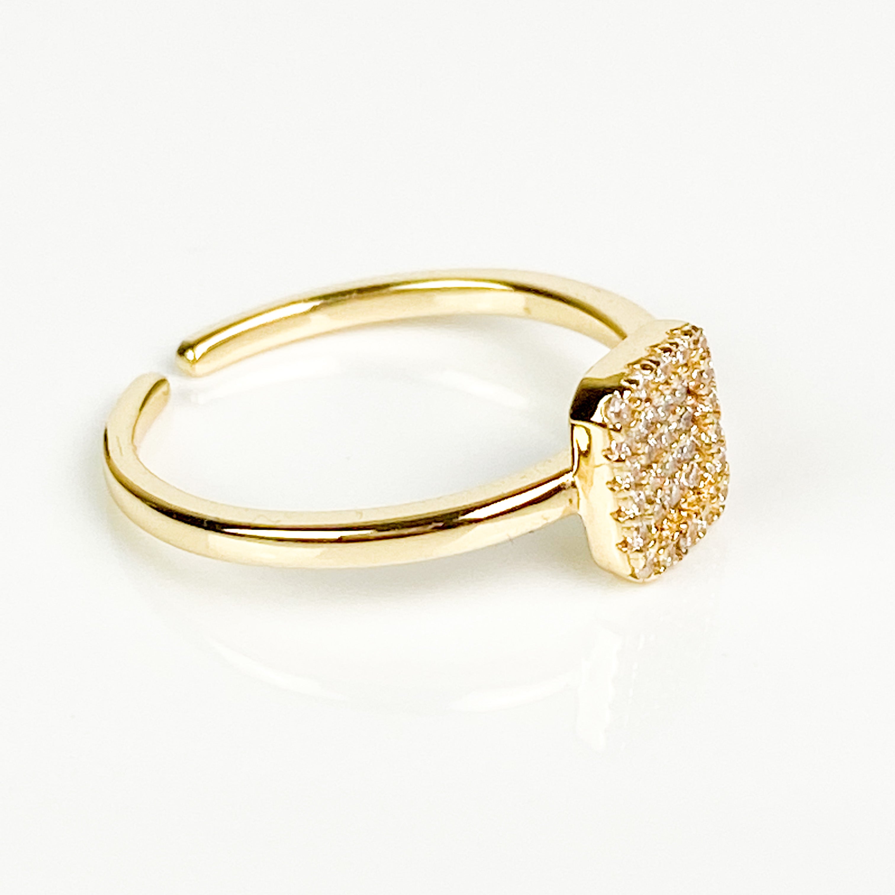 Rectangle Pave Ring Vermeil