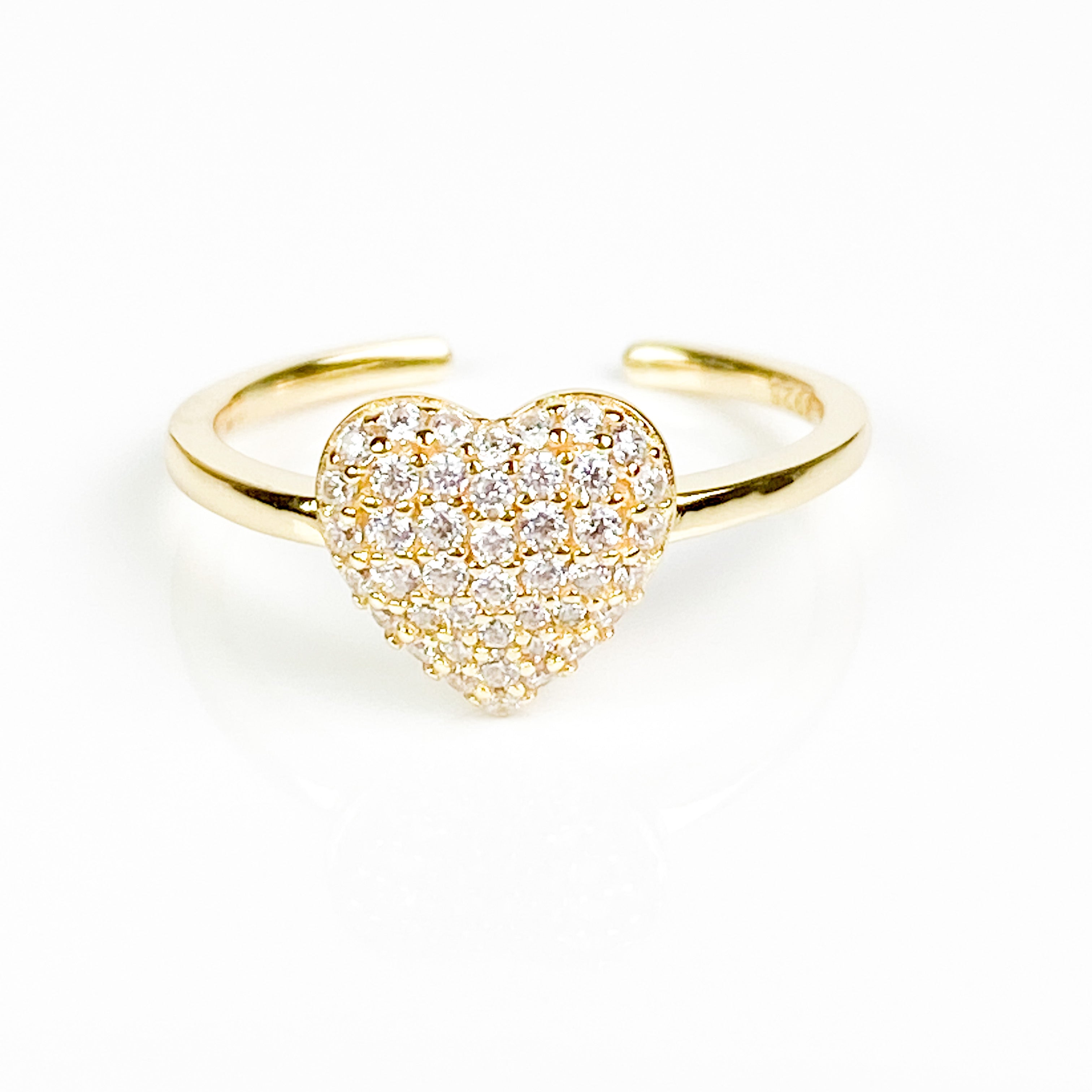 Heart Pave Ring Vermeil