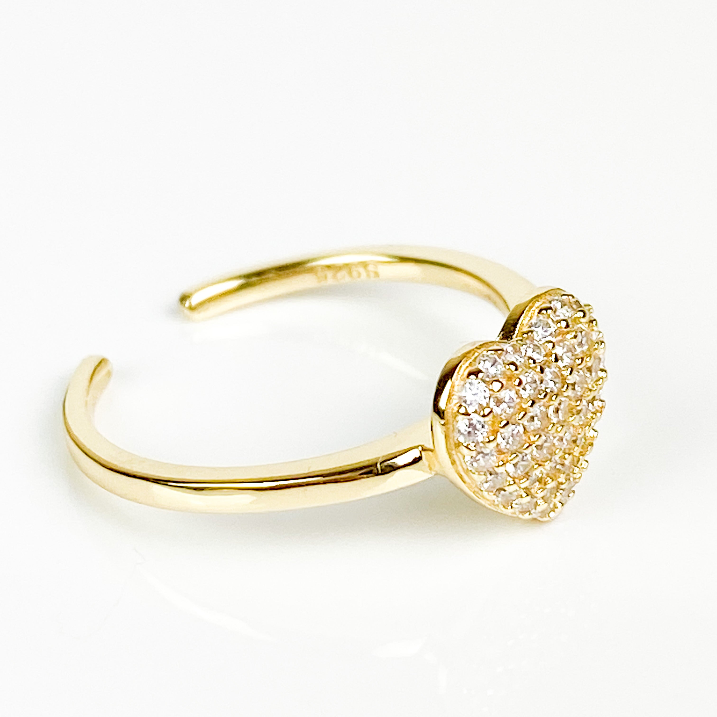 Heart Pave Ring Vermeil