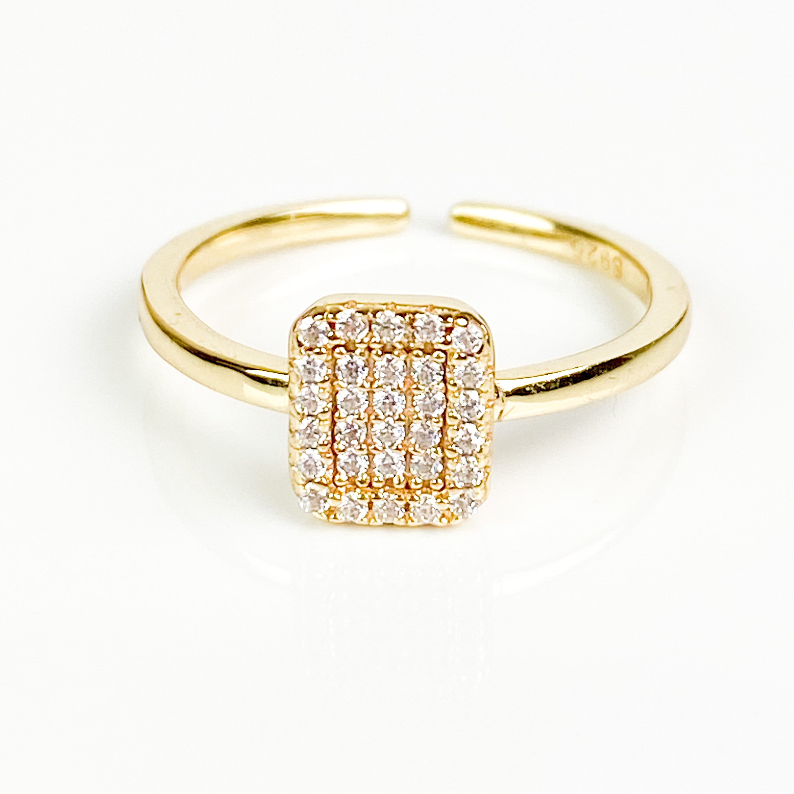 Rectangle Pave Ring Vermeil