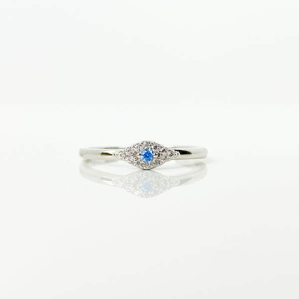 Mini Evil Eye Silver Ring
