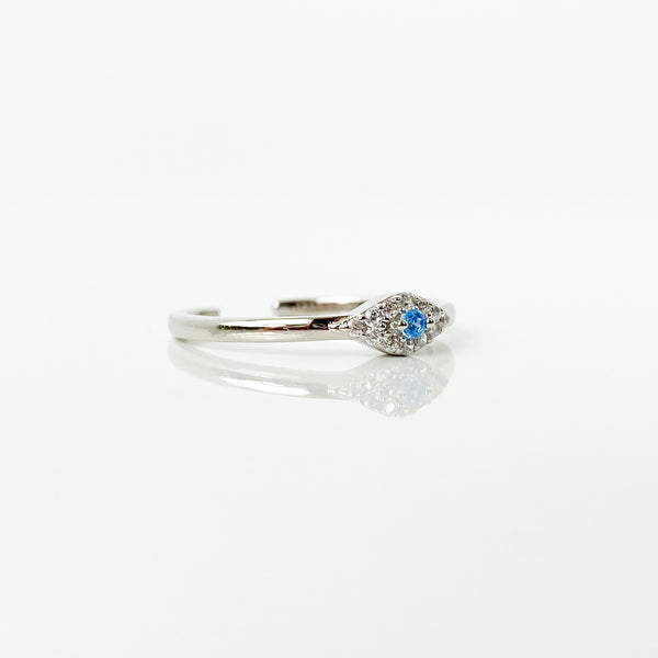 Mini Evil Eye Silver Ring