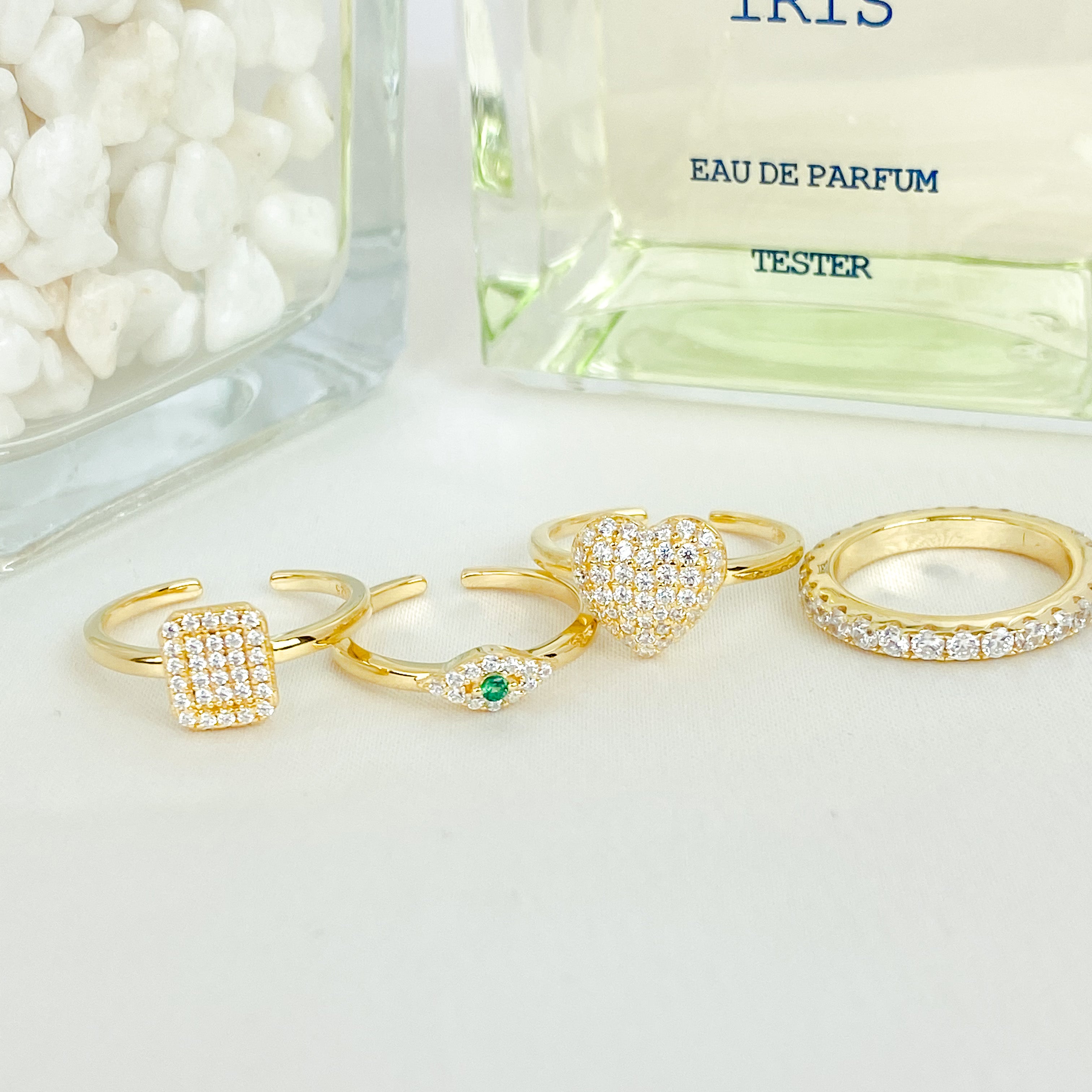 Rectangle Pave Ring Vermeil